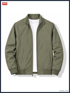 Men's Lightweight Bomber Windbreaker Zip Up Casual Spring Fall Jacket